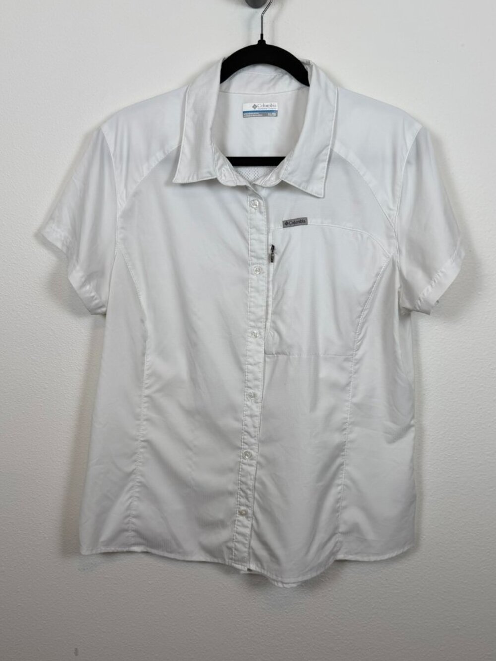 Columbia Silver Ridge Short Sleeve Fishing Hiking Shirt XL White Omni Wicl - Picture 4 of 11